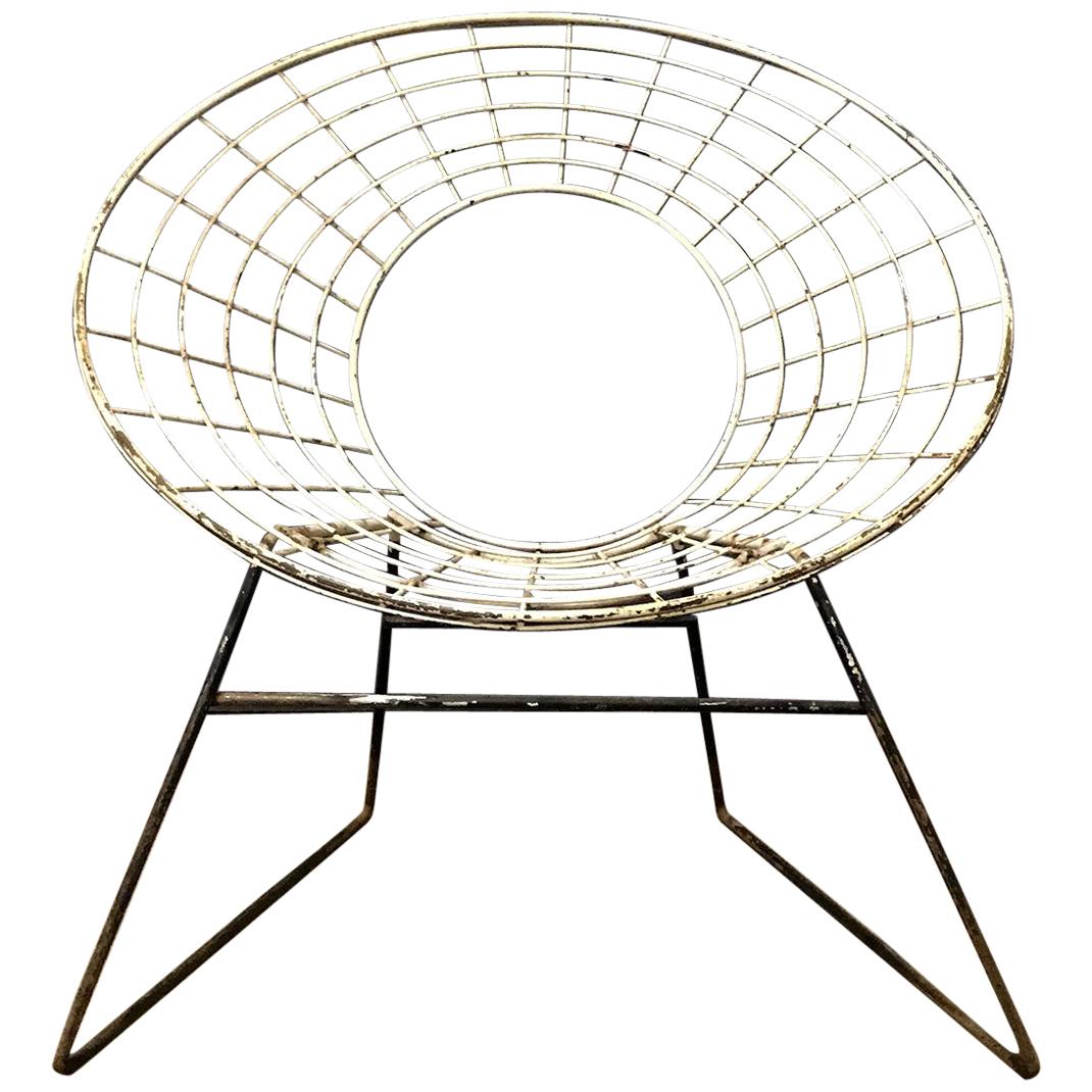 Elegant 1960s Chair in Style of Ferrari and Hardoy Plus Bertoia, circa 1960