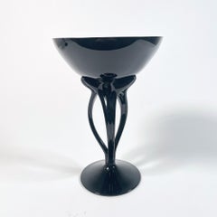 Elegant 1960s Murano Black Glass Bowls