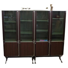 Elegant 1960s Office Desk with Display Cabinet by Giaiotti Spa - A Mid-Century I