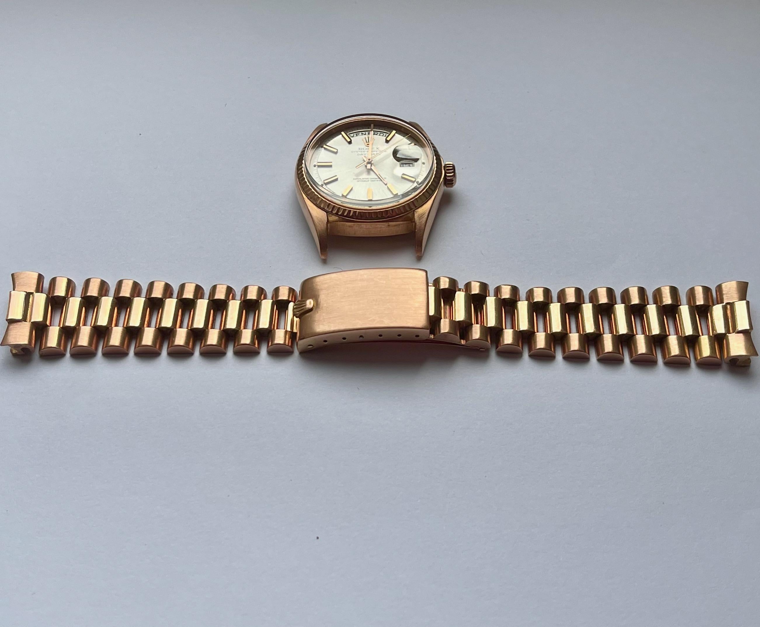 Elegant 1964 Rolex 1803 President Day-Date Roségold 18k (Moderne der Mitte des Jahrhunderts)