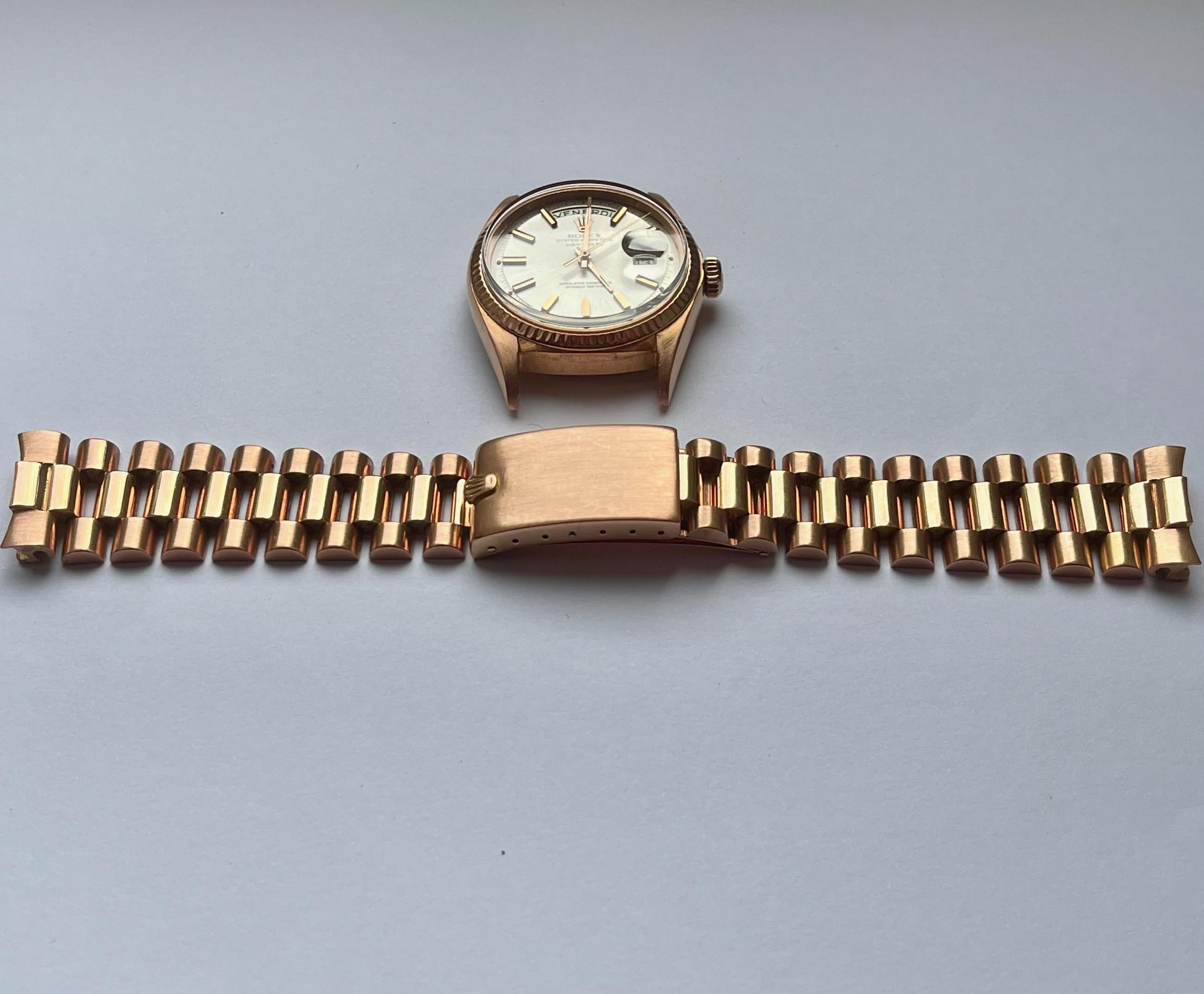 Elegant 1964 Rolex 1803 President Day-Date Roségold 18k (Moderne der Mitte des Jahrhunderts) im Angebot