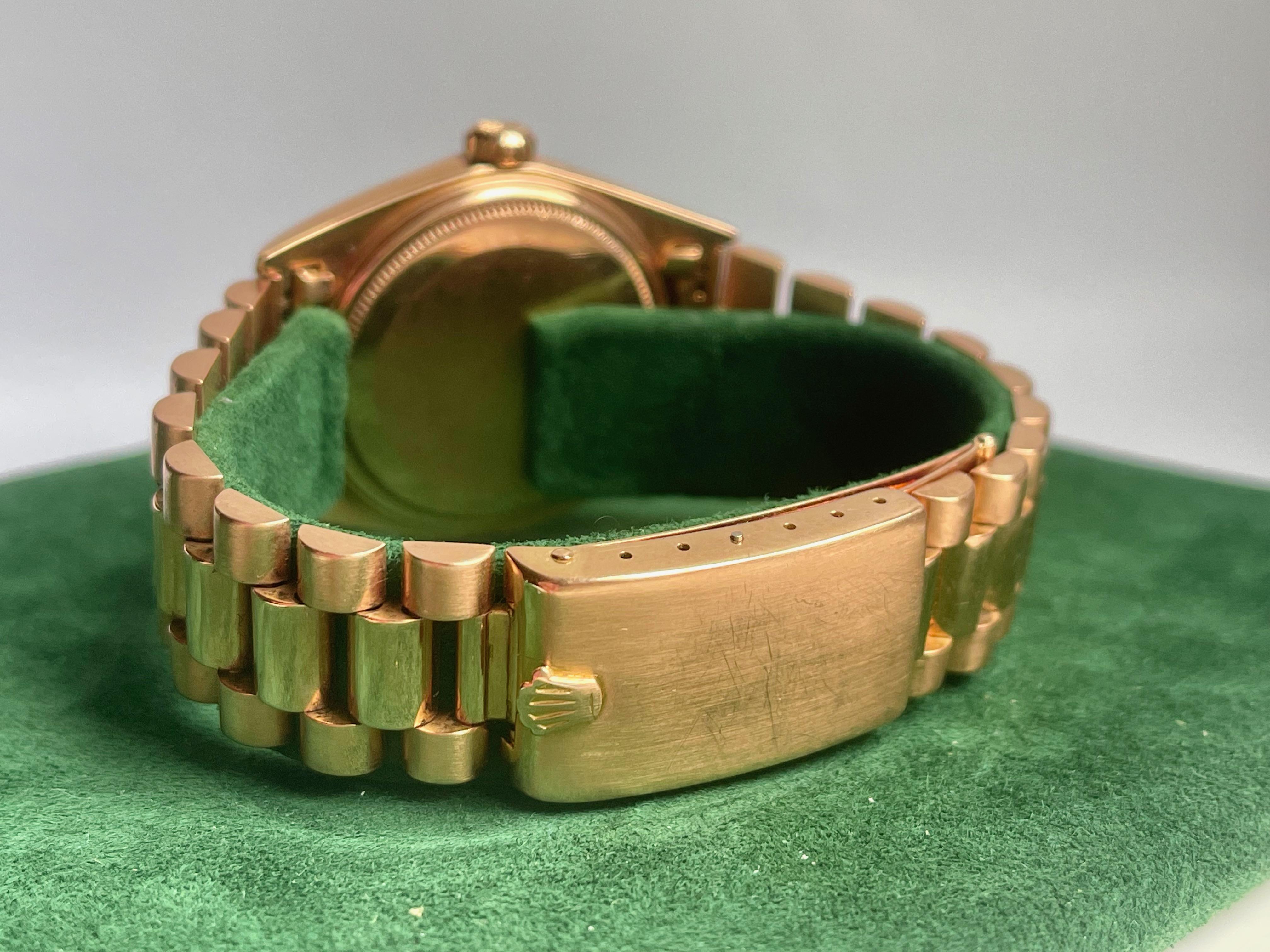 Mid-Century Modern Elegant 1964 Rolex 1803 President Day-Date Rose Gold 18k For Sale