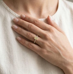 Elegant 1.96ct Fancy Yellow Diamond Pave Ring in 18K Yellow Gold - GIA Certified