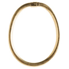Elegant 1970s 14 Kt Yellow Gold “Tubogas” Necklace