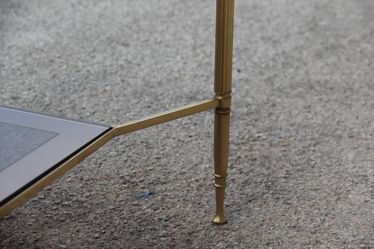 Elegant 1970s Italian Coffee Table in Brass and Mirrored Glass 5