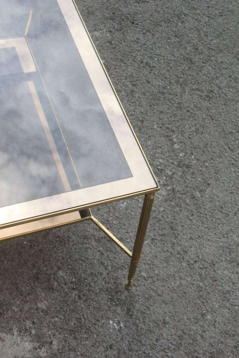 Mid-Century Modern Elegant 1970s Italian Coffee Table in Brass and Mirrored Glass