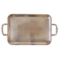 Vintage Elegant 1970s Silver Plated Tray with Handles
