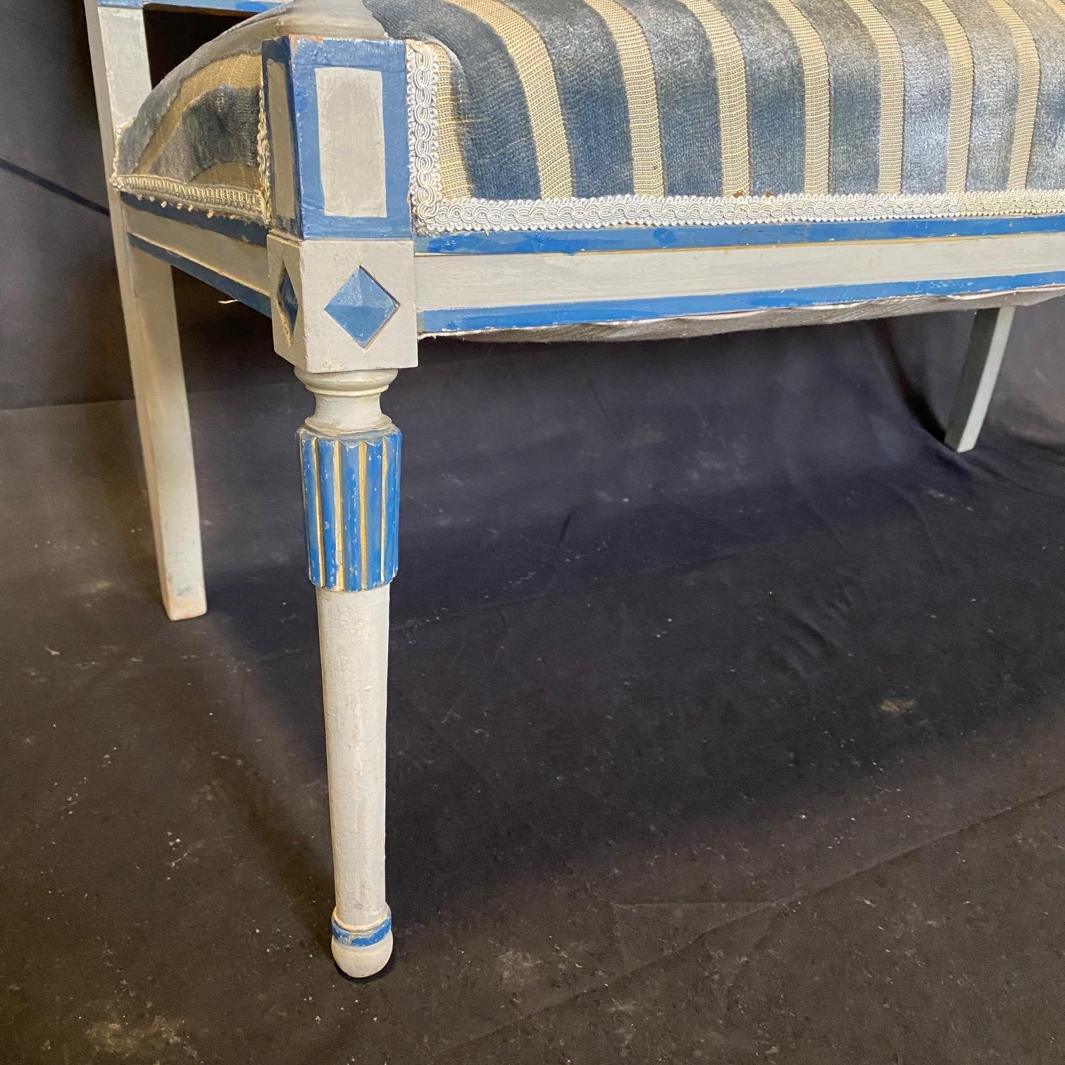 Elegant 19th Century Carved & Painted French Empire Salon Set 8