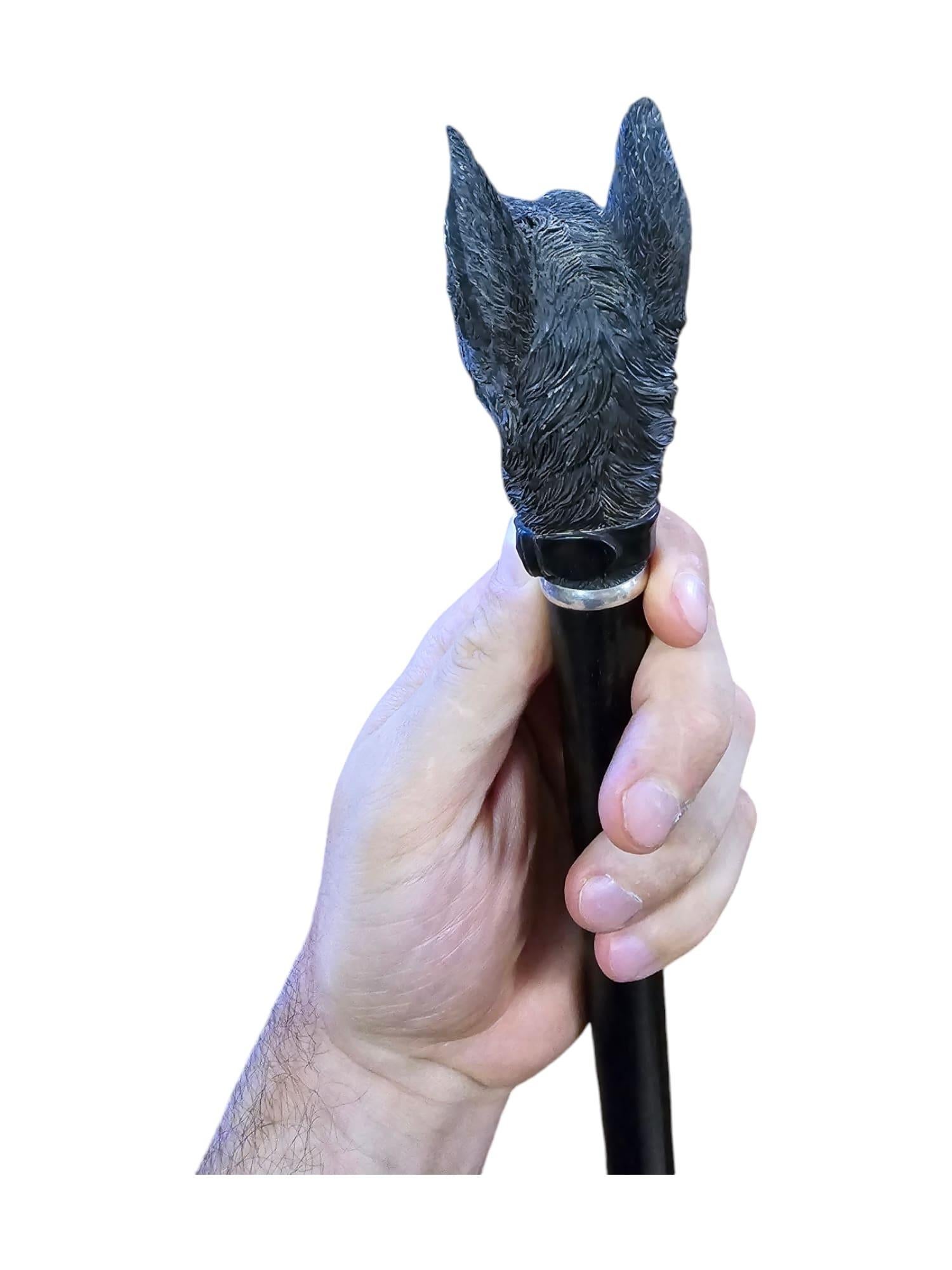 Wood Elegant 19th Century Ebony Cane For Sale