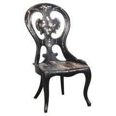 Elegant 19th-Century English Chinoiserie Mother of Pearl Decorative Chair