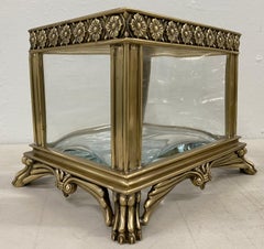 Elegant 19th Century European Cast Bronze & Glass Insert Orchid Box / Planter