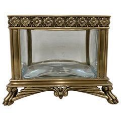 Elegant 19th Century European Cast Bronze & Glass Insert Orchid Box / Planter