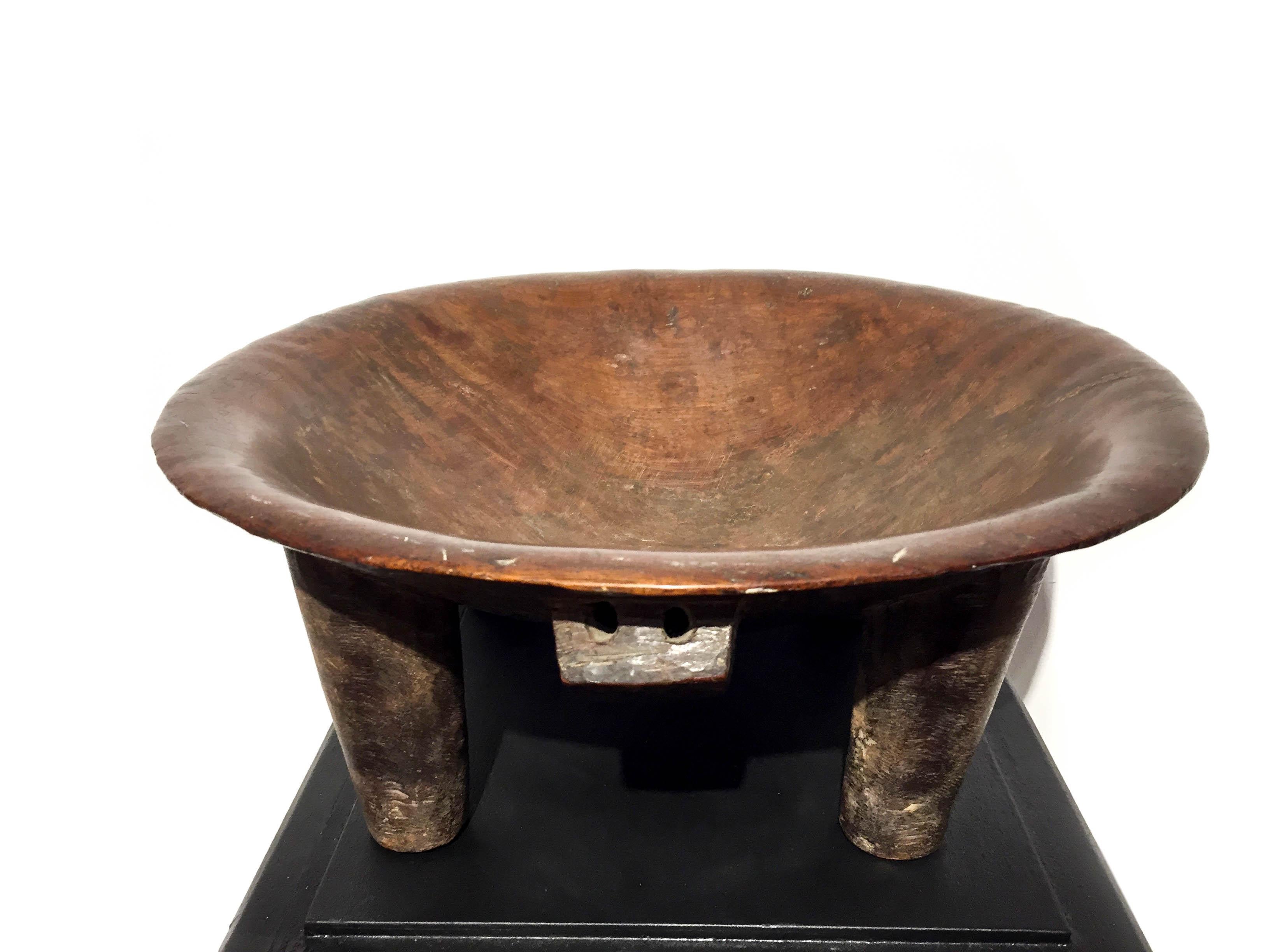 Fiji Yaqona bowl D 39cm, H 16.5 cm. Definite signs of use, adze carved, deep red brown patina. Used in ceremonies to make Yaqona,
Yaqona - made from the roots of the pepper plant, Piper methysticum.
