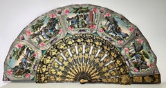 Elegant 19th Century Filipino Hand-Painted Fan