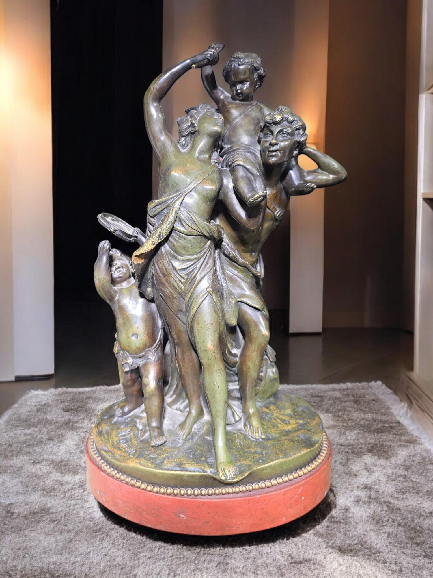 Eleganza della scultura in bronzo francese del XIX secolo firmata Clodion in vendita 13