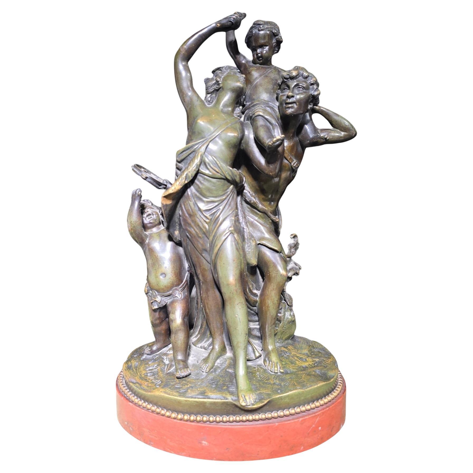 Elegant 19th-Century French Bronze Sculpture Signed Clodion