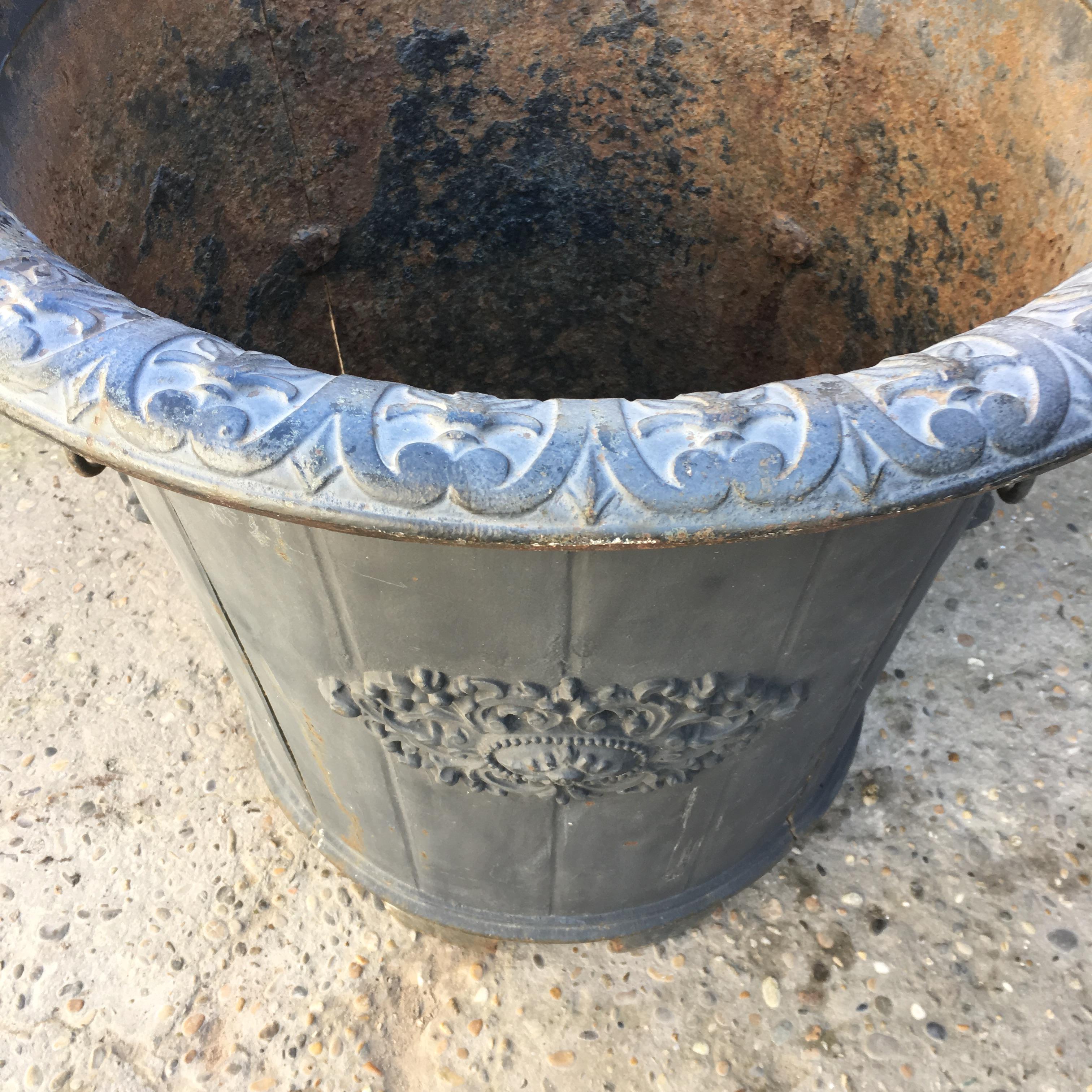 19th Century French Cast Iron Garden Planter or Urn from Beverly Hills Estate For Sale 3