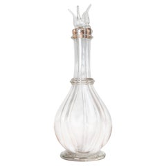 Elegance - Carafe à décanter en cristal français du XIXe siècle avec bouchon sculptural