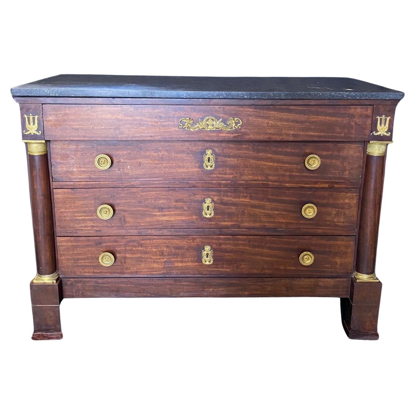 Elegant 19th Century French Empire Napoleon III Commode For Sale