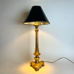 Elegant 19th Century French Gilt Bronze Rococo Revival Table Lamp