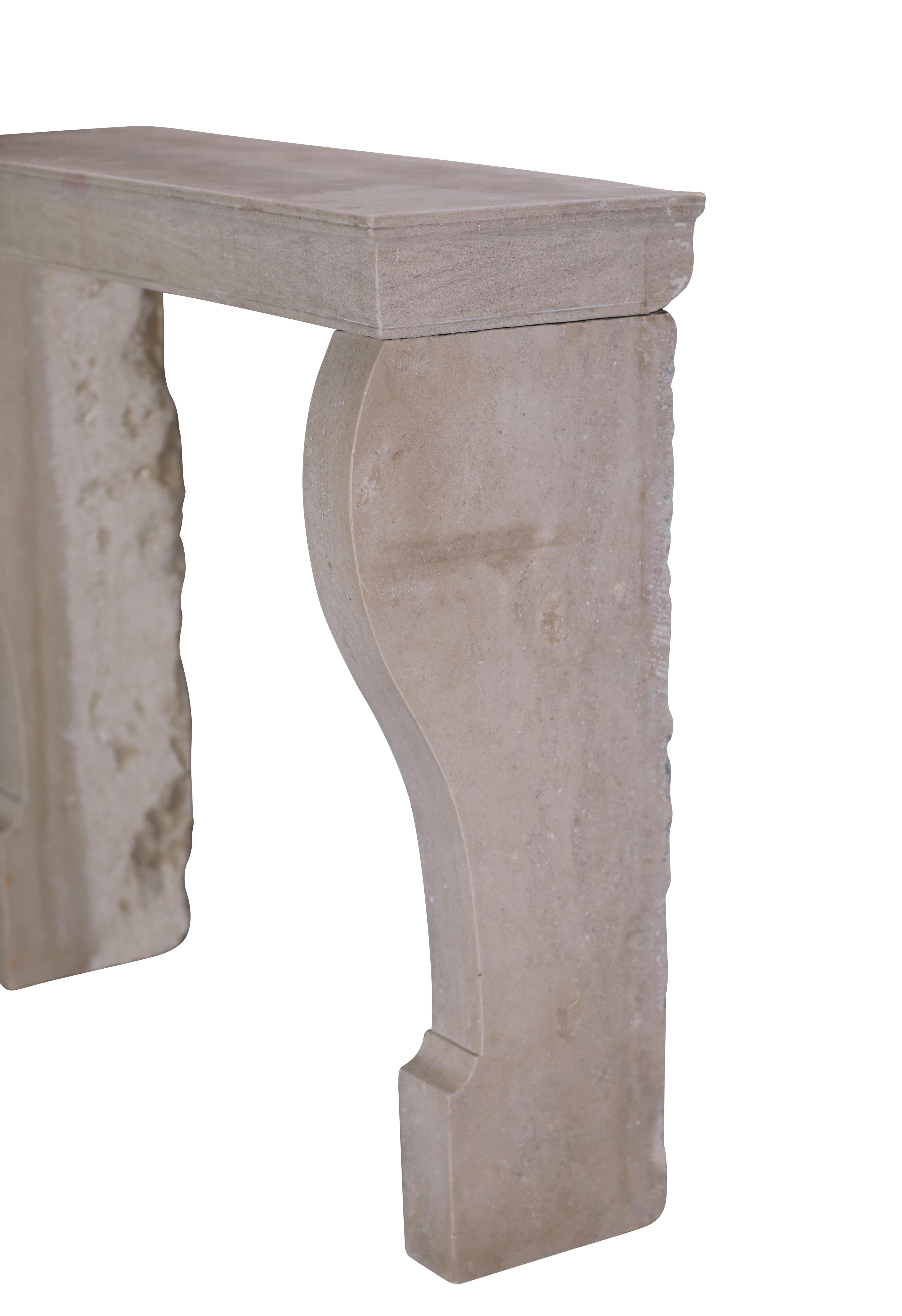 Elegante cornice per caminetto in pietra calcarea francese del XIX secolo in vendita 7