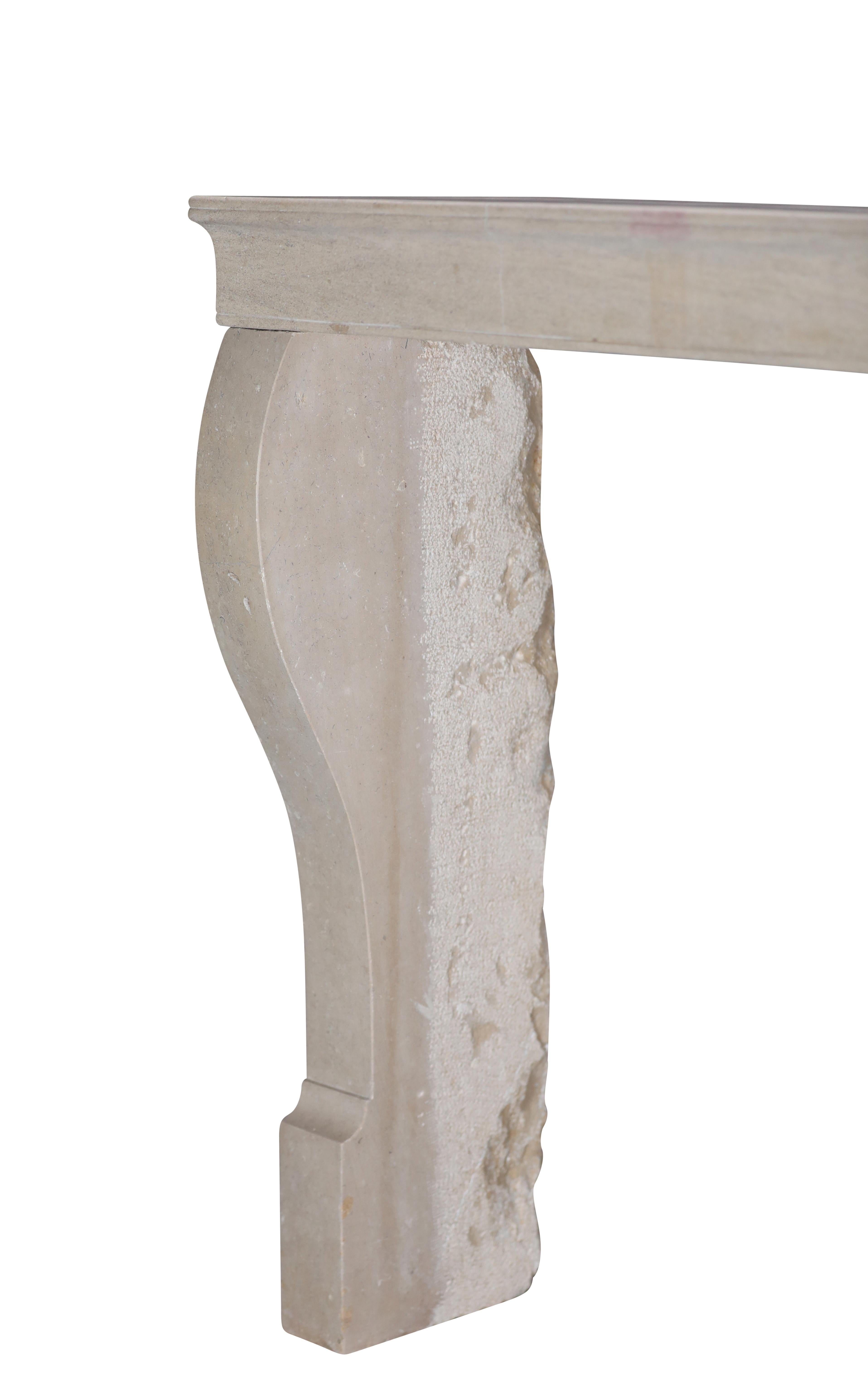 Elegante cornice per caminetto in pietra calcarea francese del XIX secolo in vendita 8