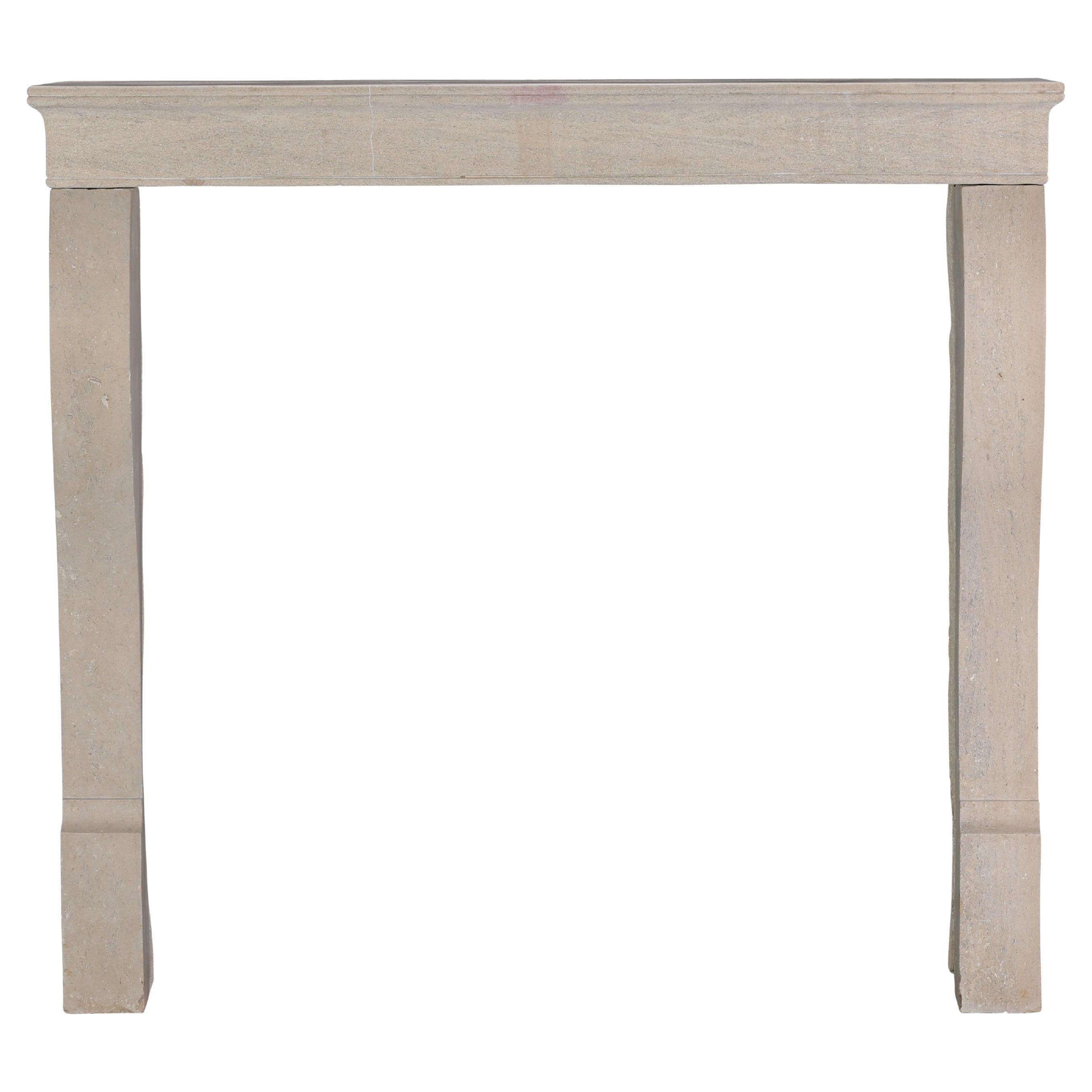 Elegante Kaminumrandung aus französischem Kalkstein aus dem 19.