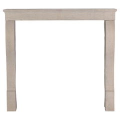 Elegant 19th Century French Limestone Fireplace Surround