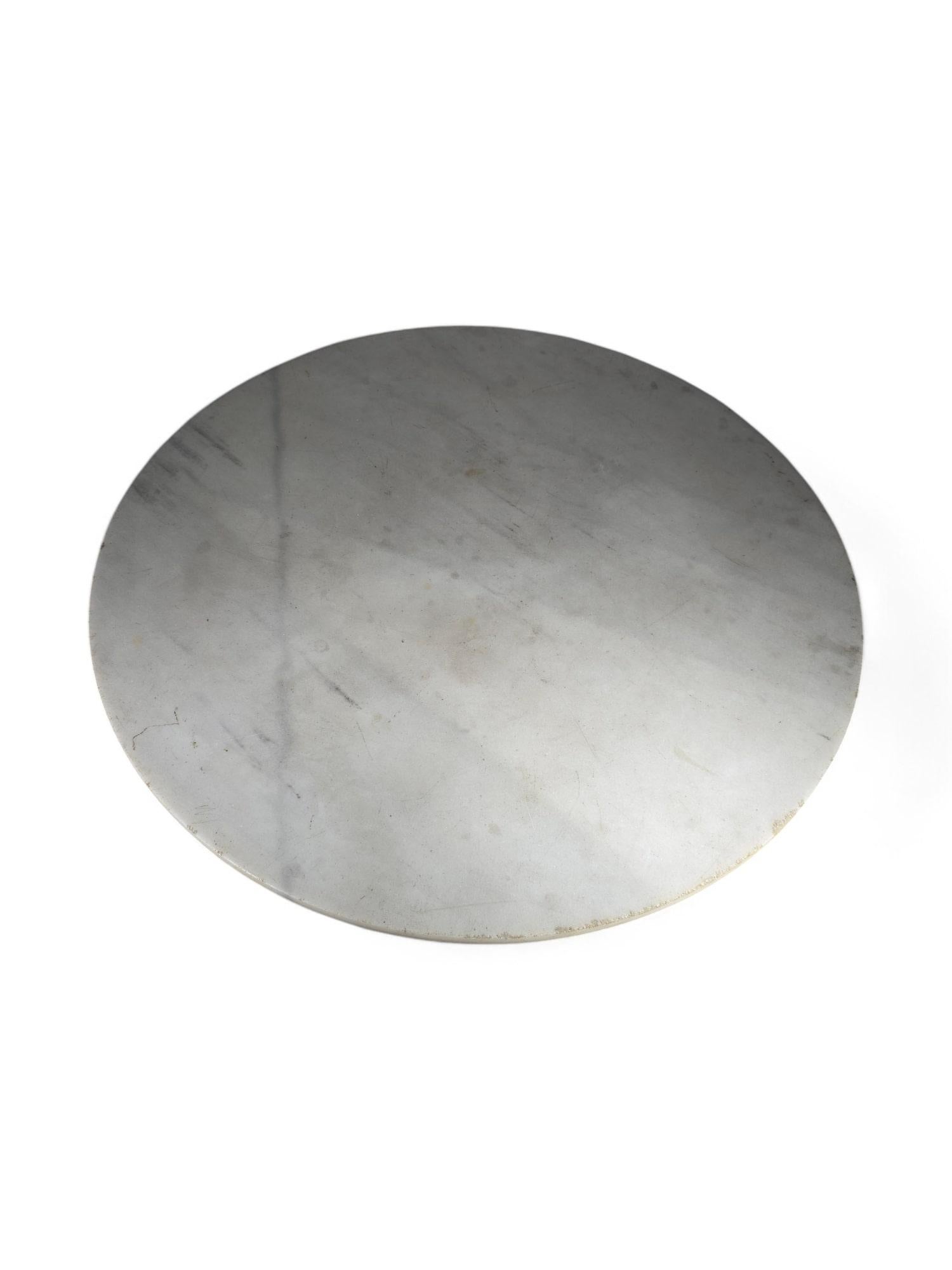 Elegant 19th-Century Italian Round Center Table with Carrara Marble Top For Sale 13