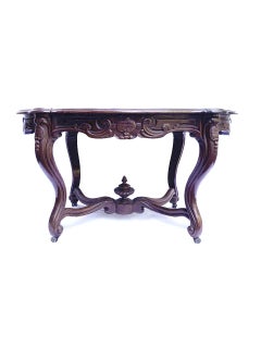 Elegant 19th Century Louis Philippe Parlor Table — Finely Carved Hardwood