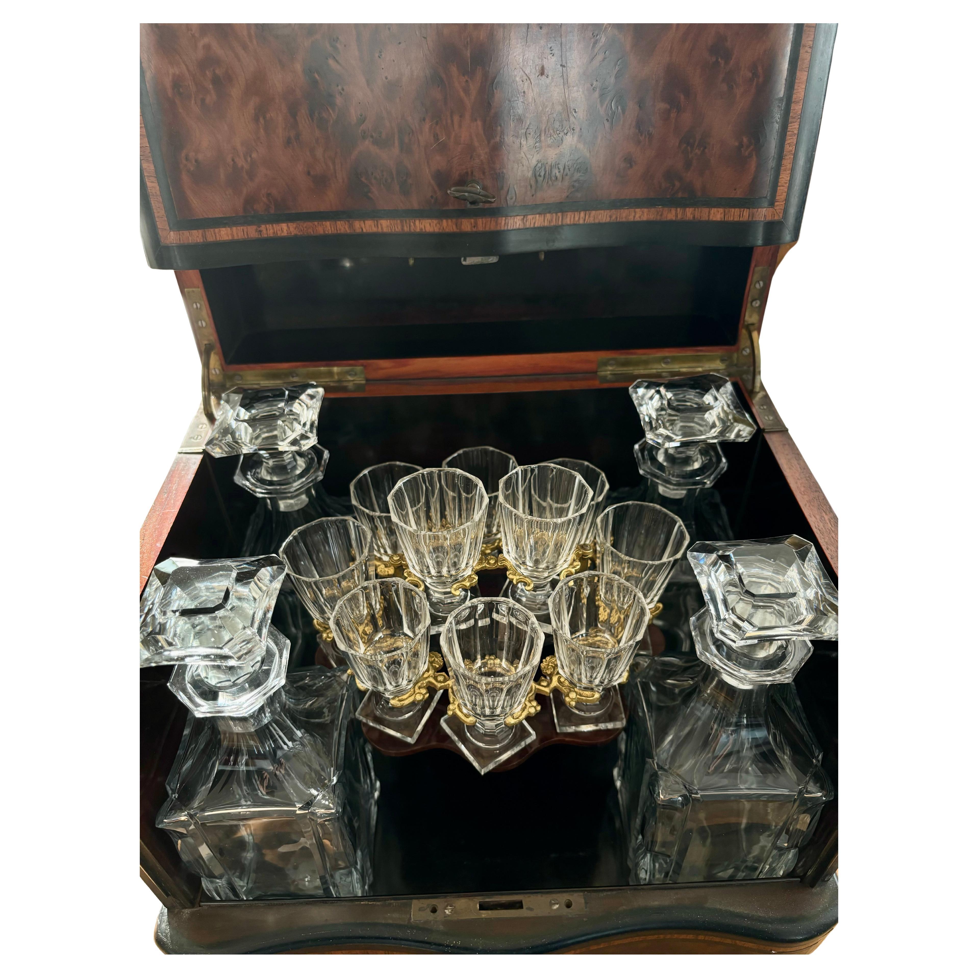 Elegant 19th Century , Napoleon III, Complete Crystal Liquor Cave.