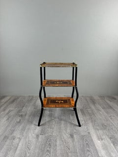 Elegant 19th Century Napoleon III Marquetry Shelf in Veneered Wood