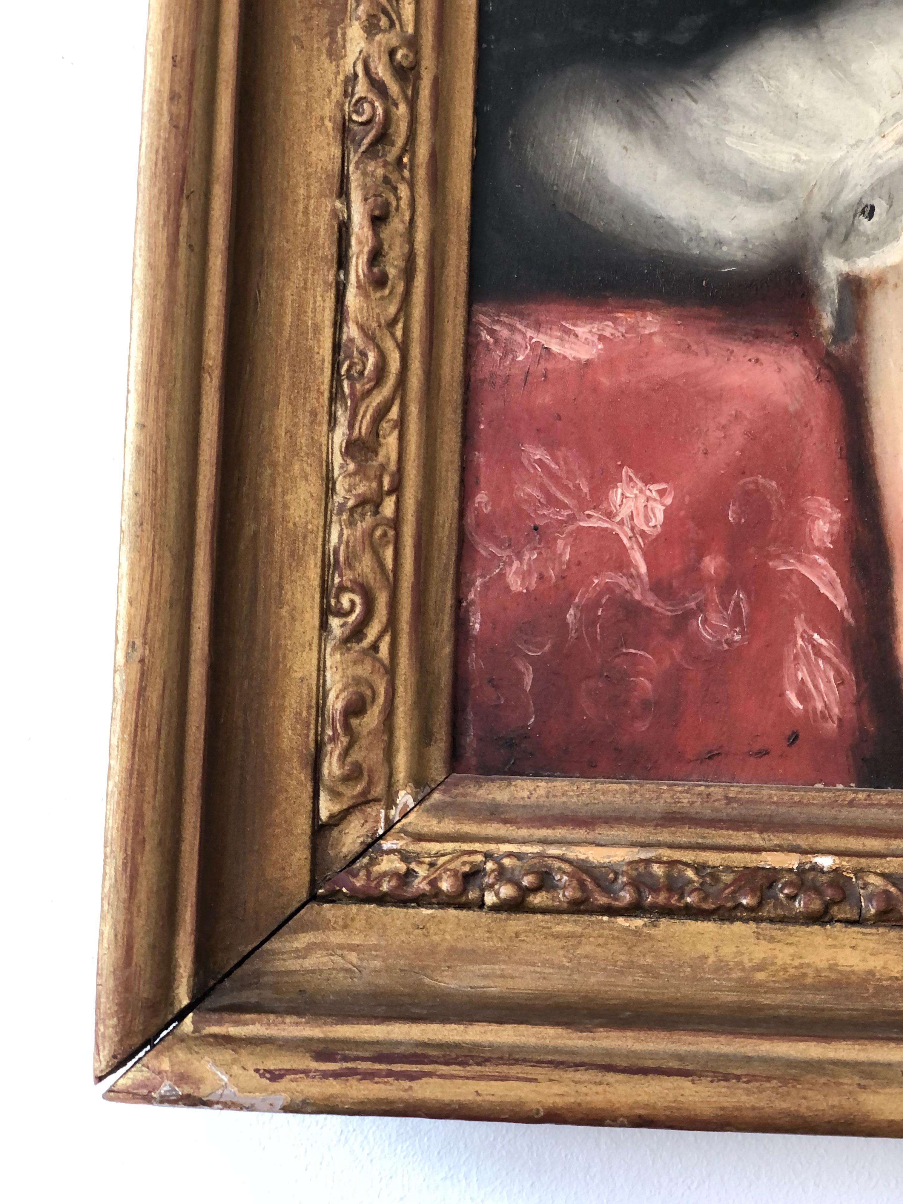 Elegante óleo del siglo XIX de una dama alemana (h. 1840) en venta 1