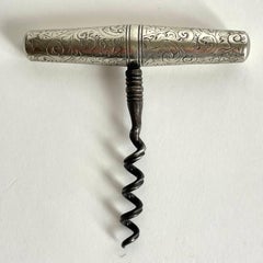 Eleganter versilberter Taschenkorkenzieher aus dem 19.
