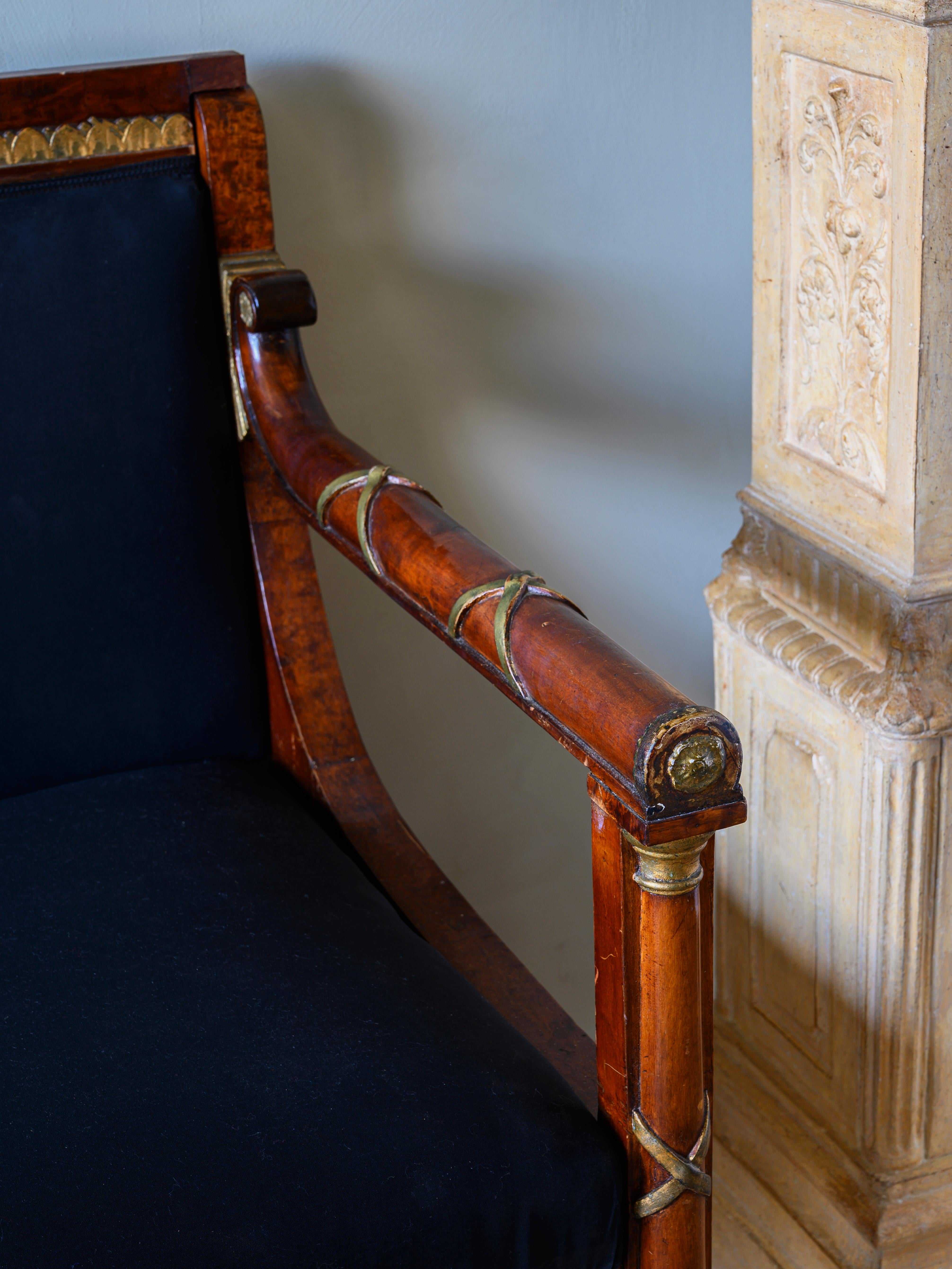 Wood Elegant 19th Century Swedish Empire Sofa