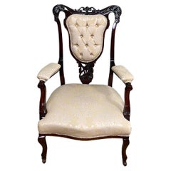 Elegant 19th century Upholstered Antique Arm Chair