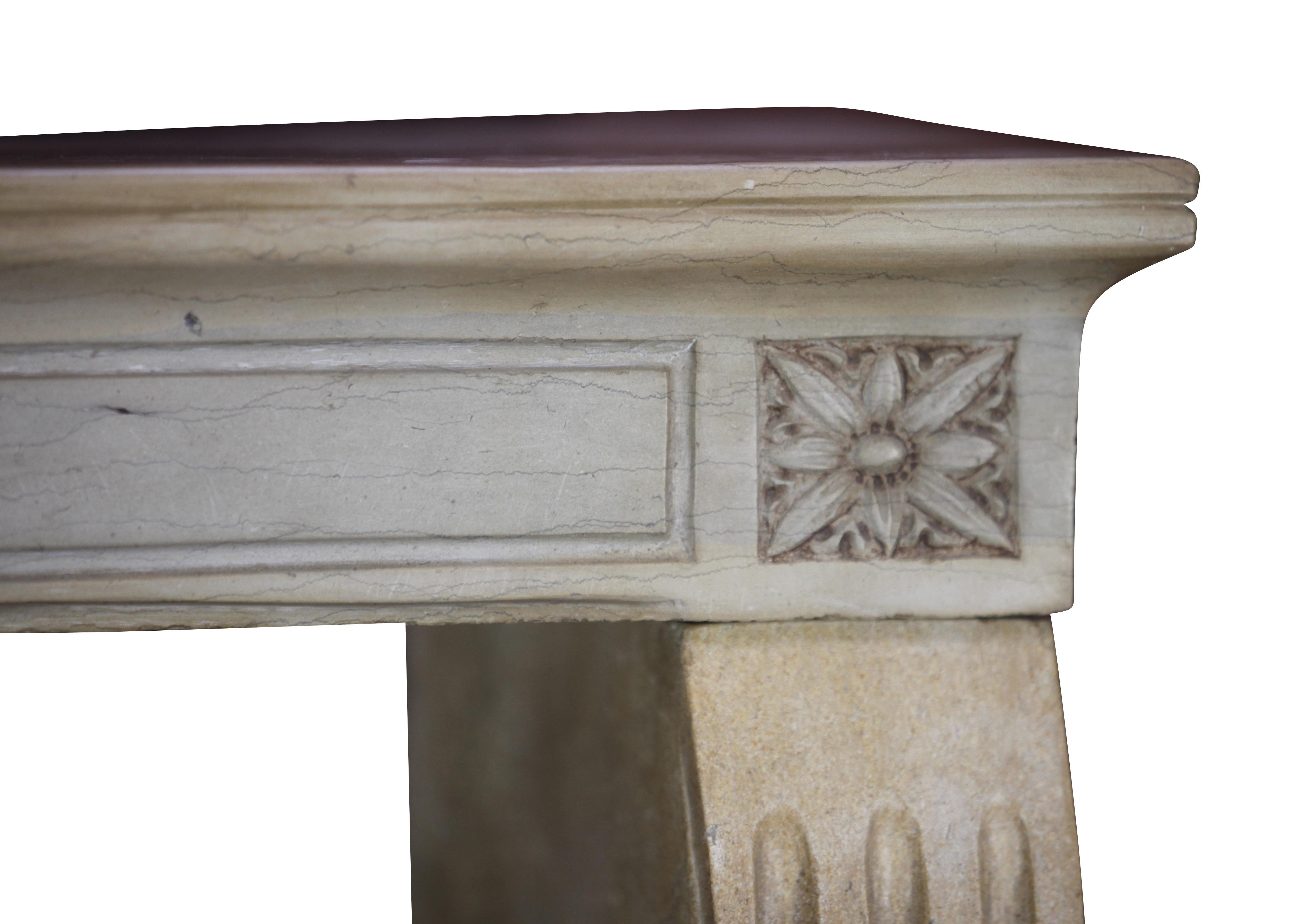 Hand-Carved Elegant 19th Century Vintage French Fireplace Surround For Sale