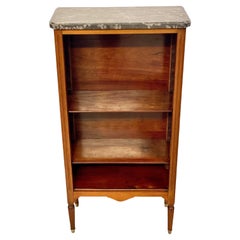 19th Century Walnut Bibus or Book Case with Marble Top