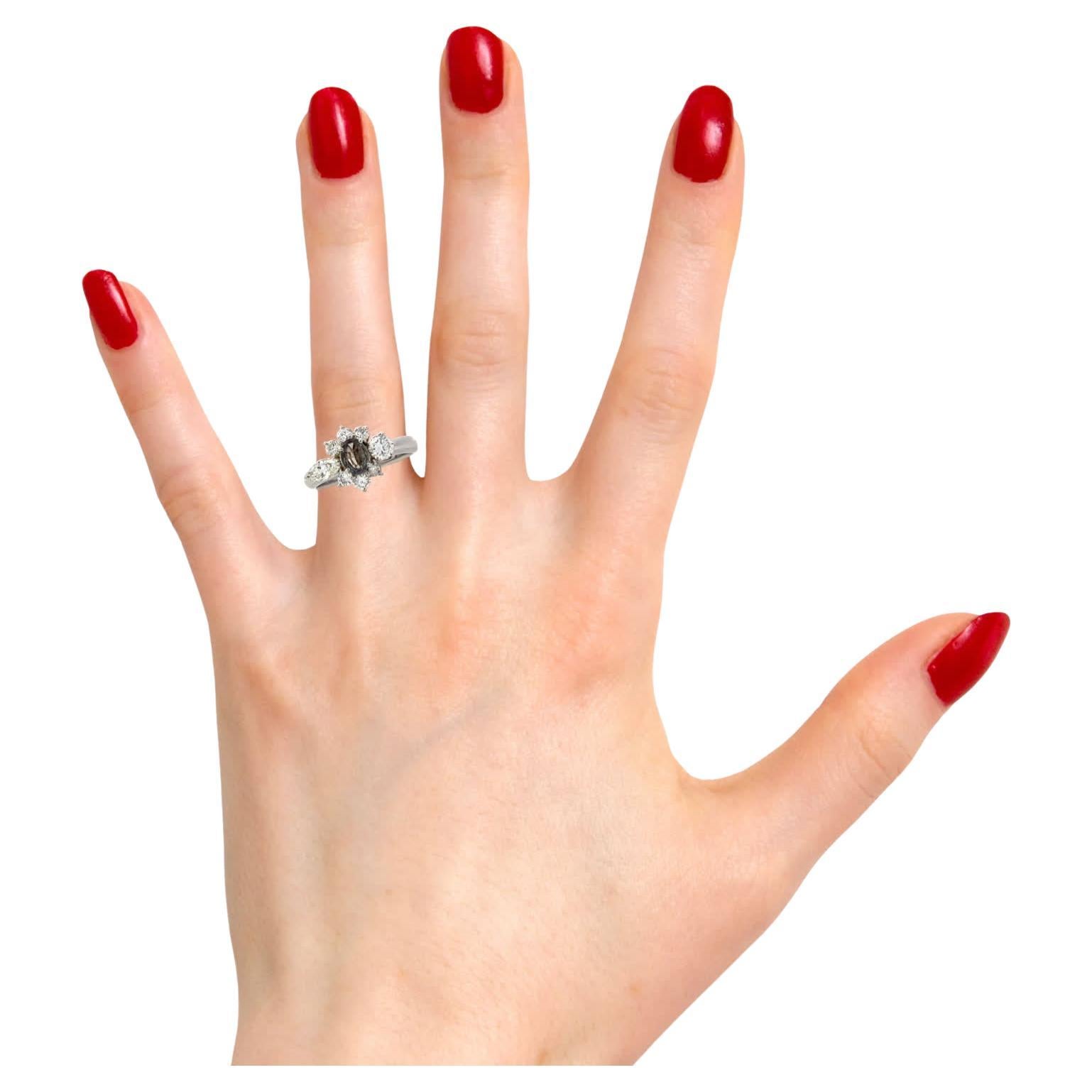 Elegant 1ct Diamond Engagement Ring in 14K White Gold