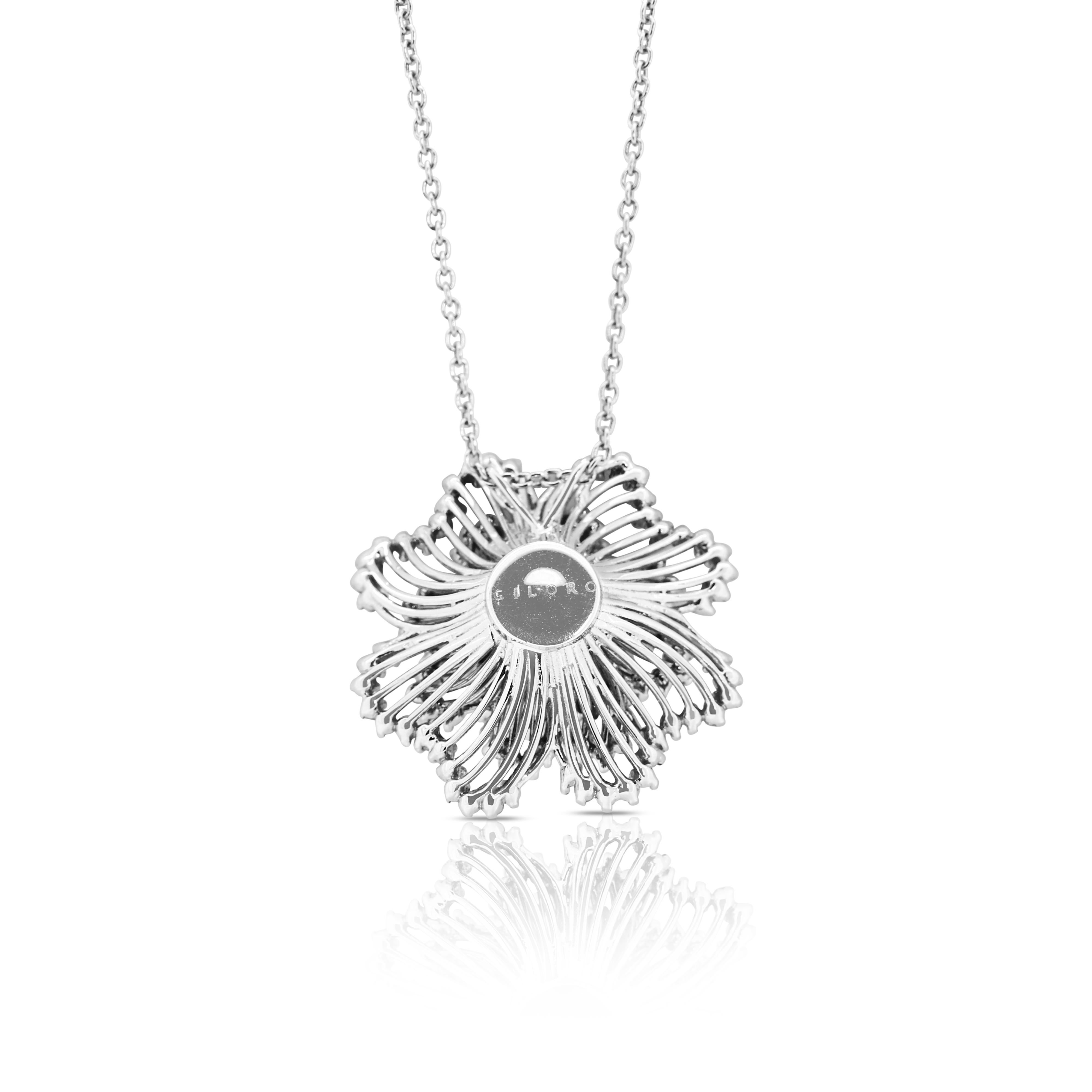 Elegante collana di diamanti da 1 centesimo in oro bianco 18 carati in vendita 2