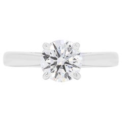 Elegante Anillo Solitario de Diamante Natural de 1 ct en Oro Blanco de 14K