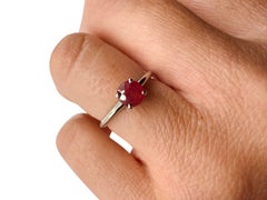 Elegant 1ct ruby ring 14KT gold solitaire