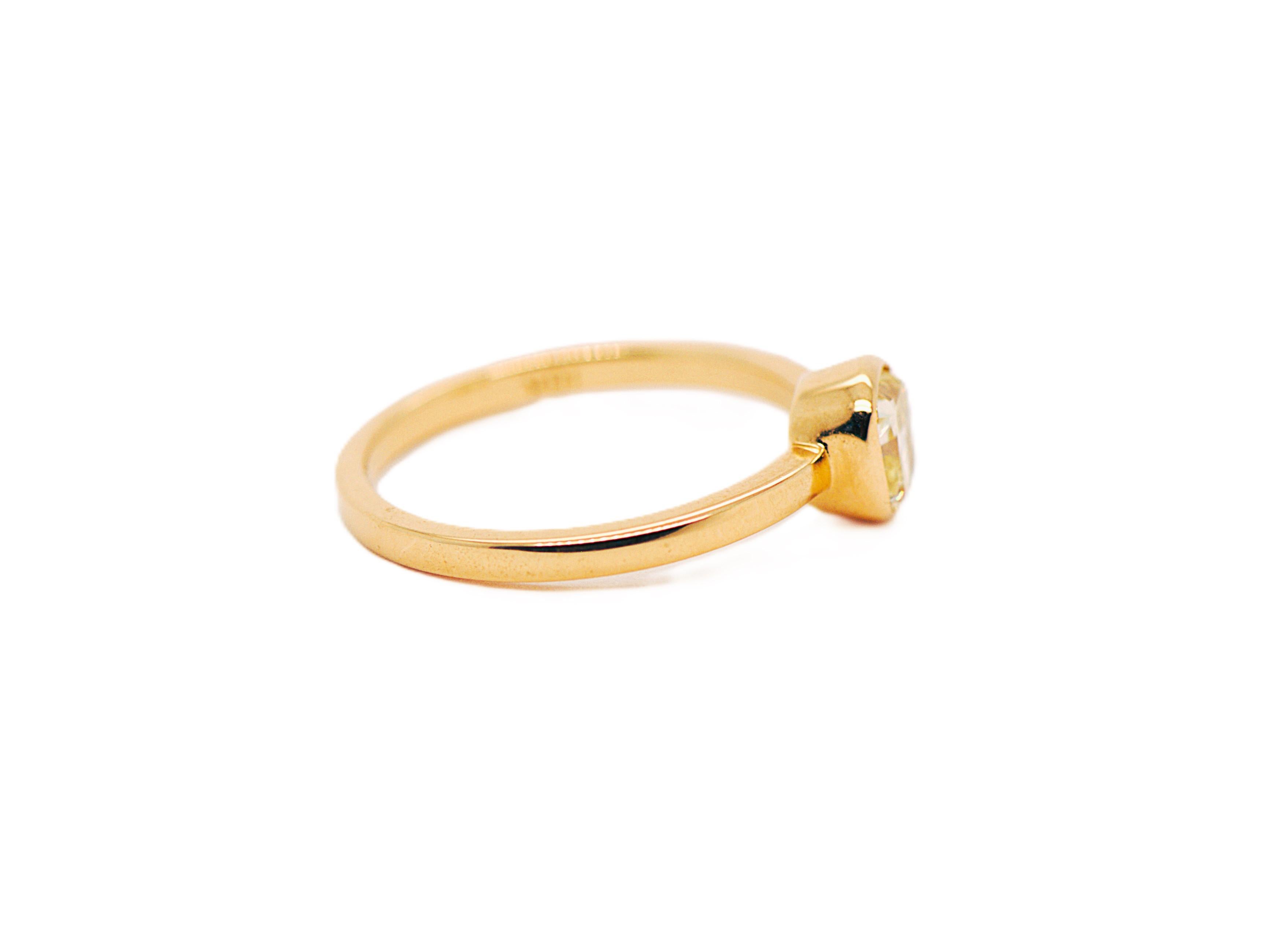 Elegant 1ct Yellow Cushion Cut Diamond Solitaire Ring, Natural Earth Mined, 18k For Sale 6