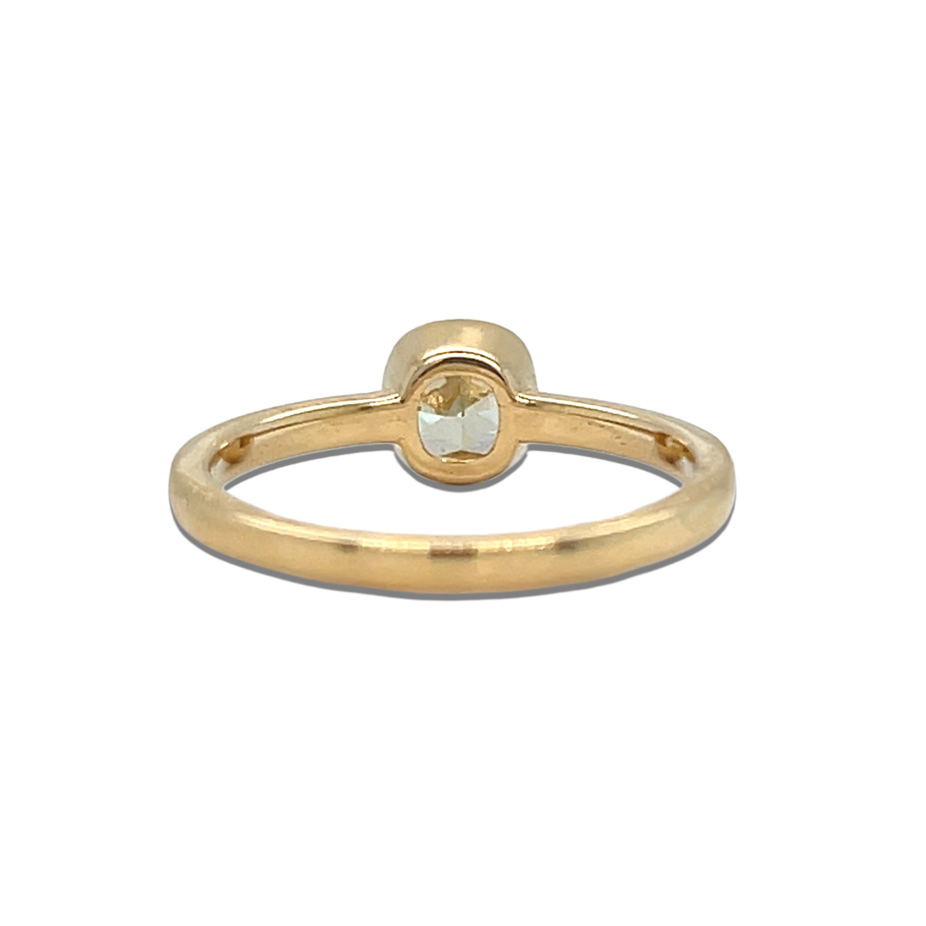 Elegant 1ct Yellow Cushion Cut Diamond Solitaire Ring, Natural Earth Mined, 18k For Sale 2