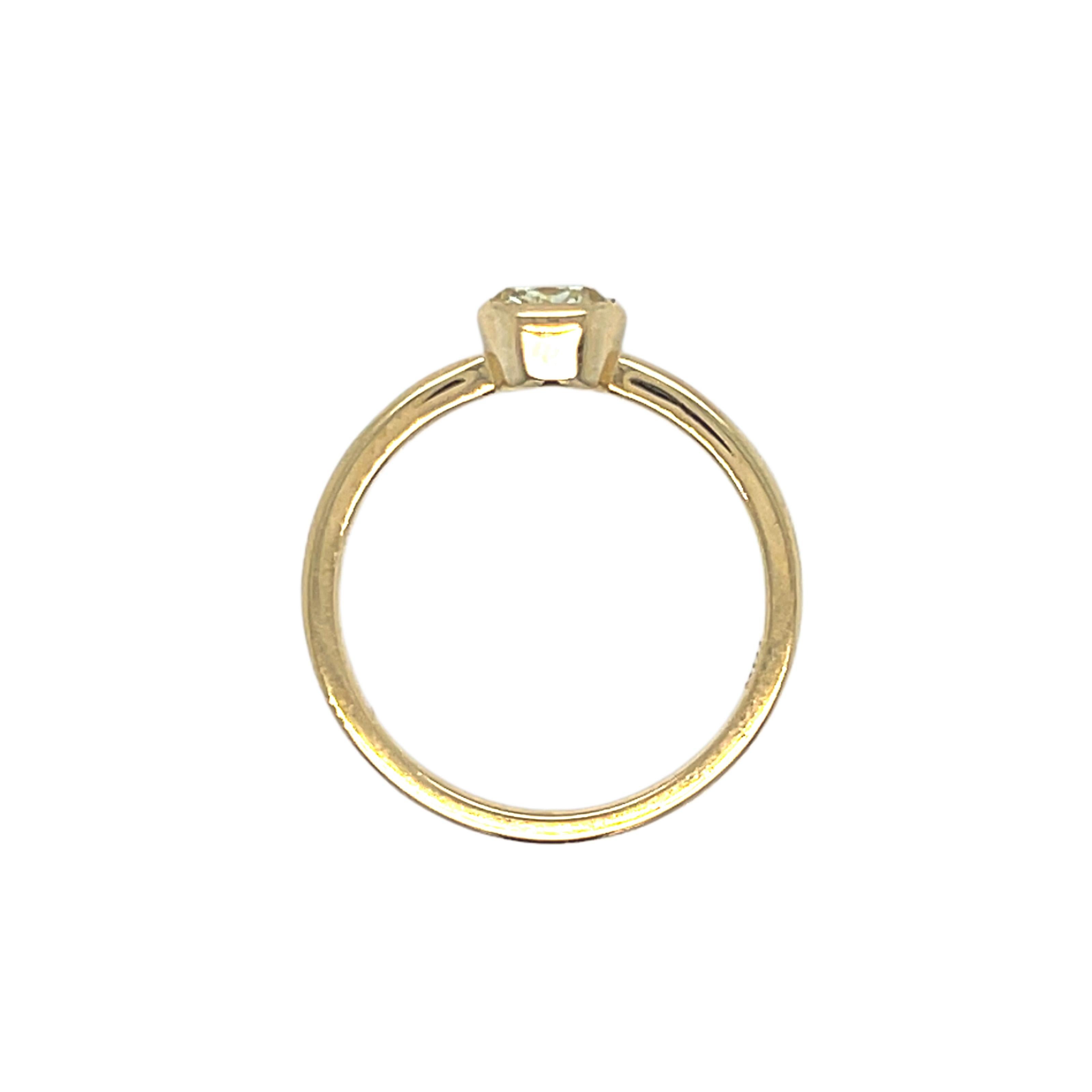 Elegant 1ct Yellow Cushion Cut Diamond Solitaire Ring, Natural Earth Mined, 18k For Sale 3
