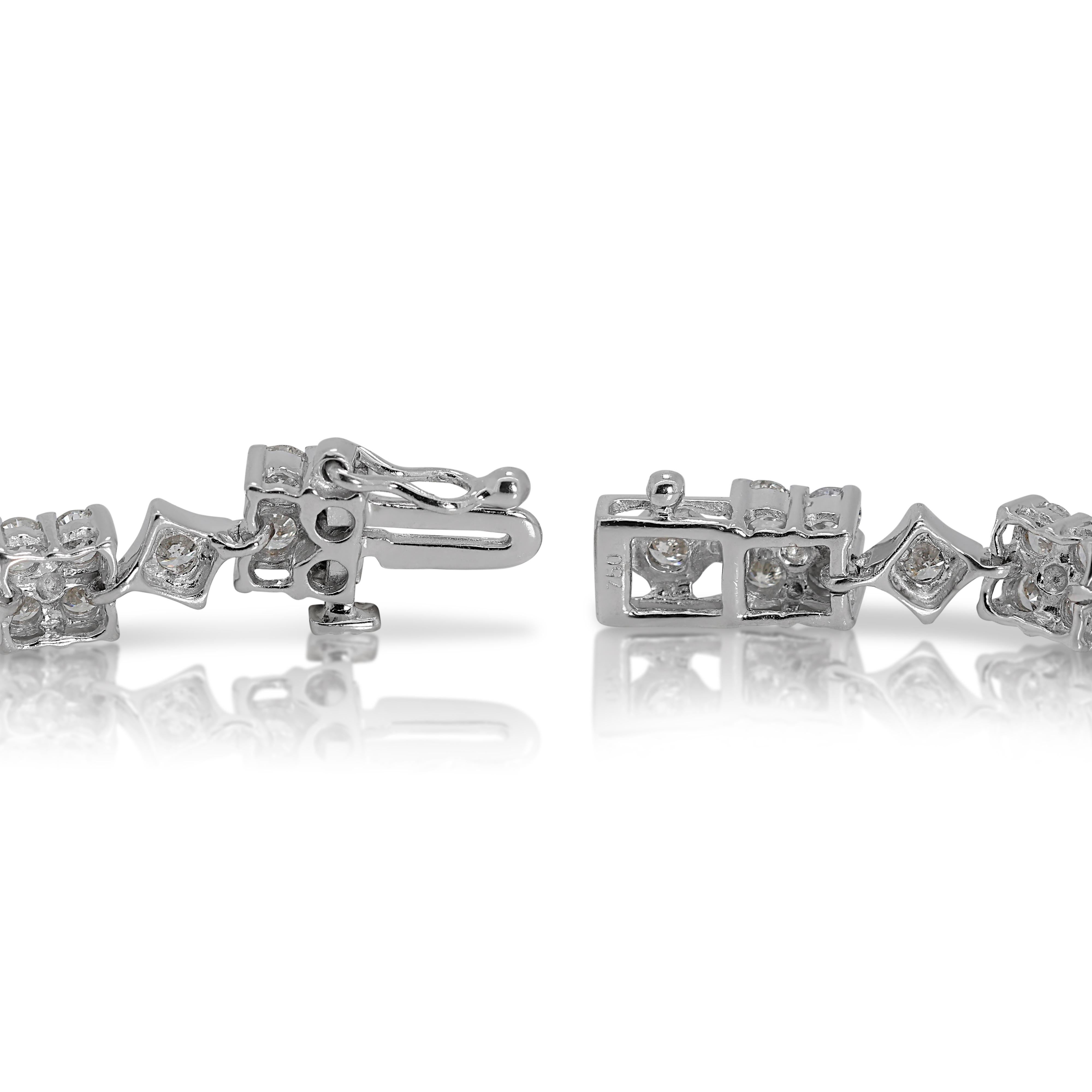 Elegant 2 carat and 7 points Natural Diamonds Tennis Bracelet in 18K White Gold 1