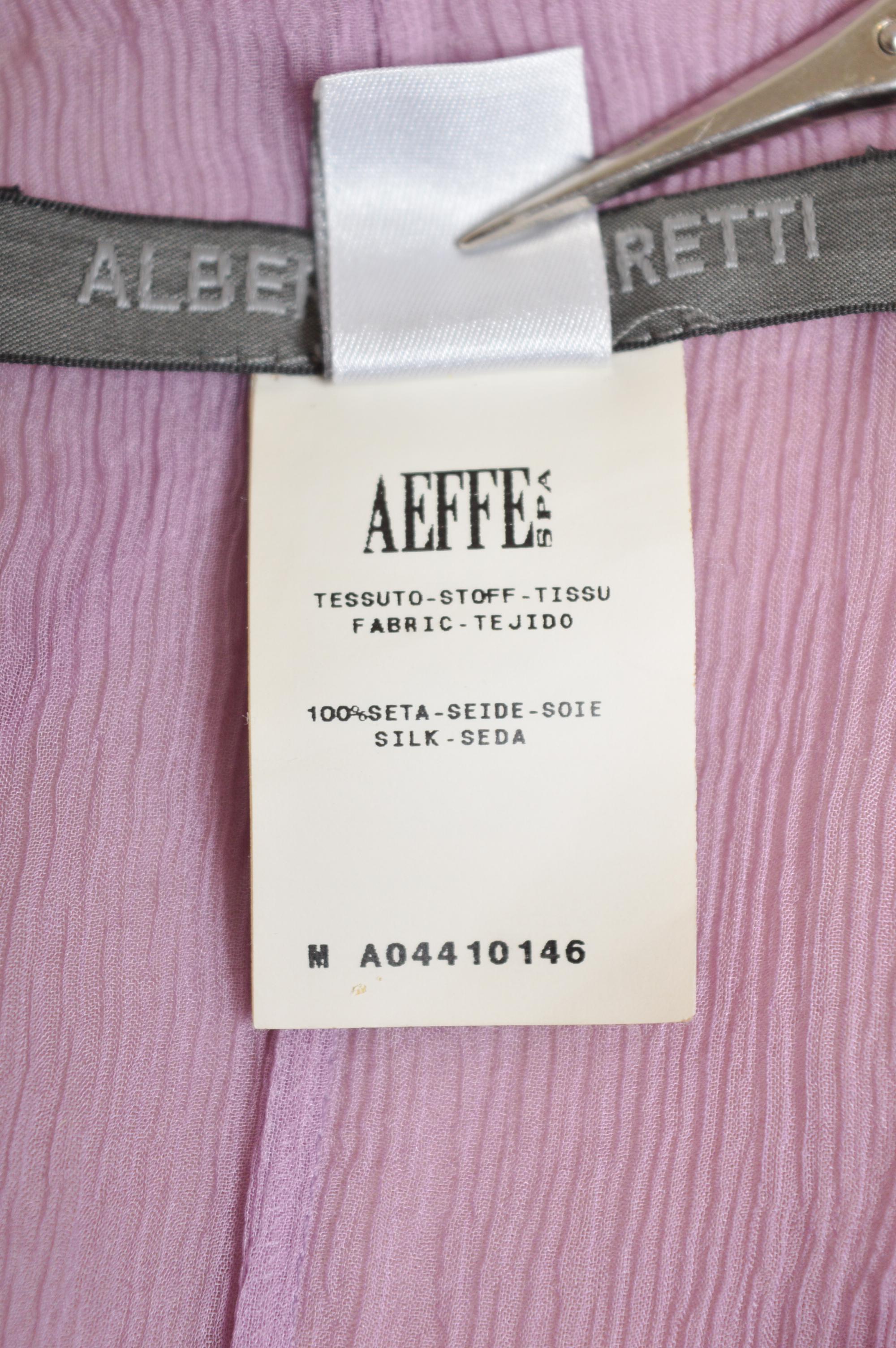 Elegant 2004 Alberta Ferretti Fliederfarbenes Abendkleid aus Seidenkrepp in voller Länge - Kleid im Angebot 12