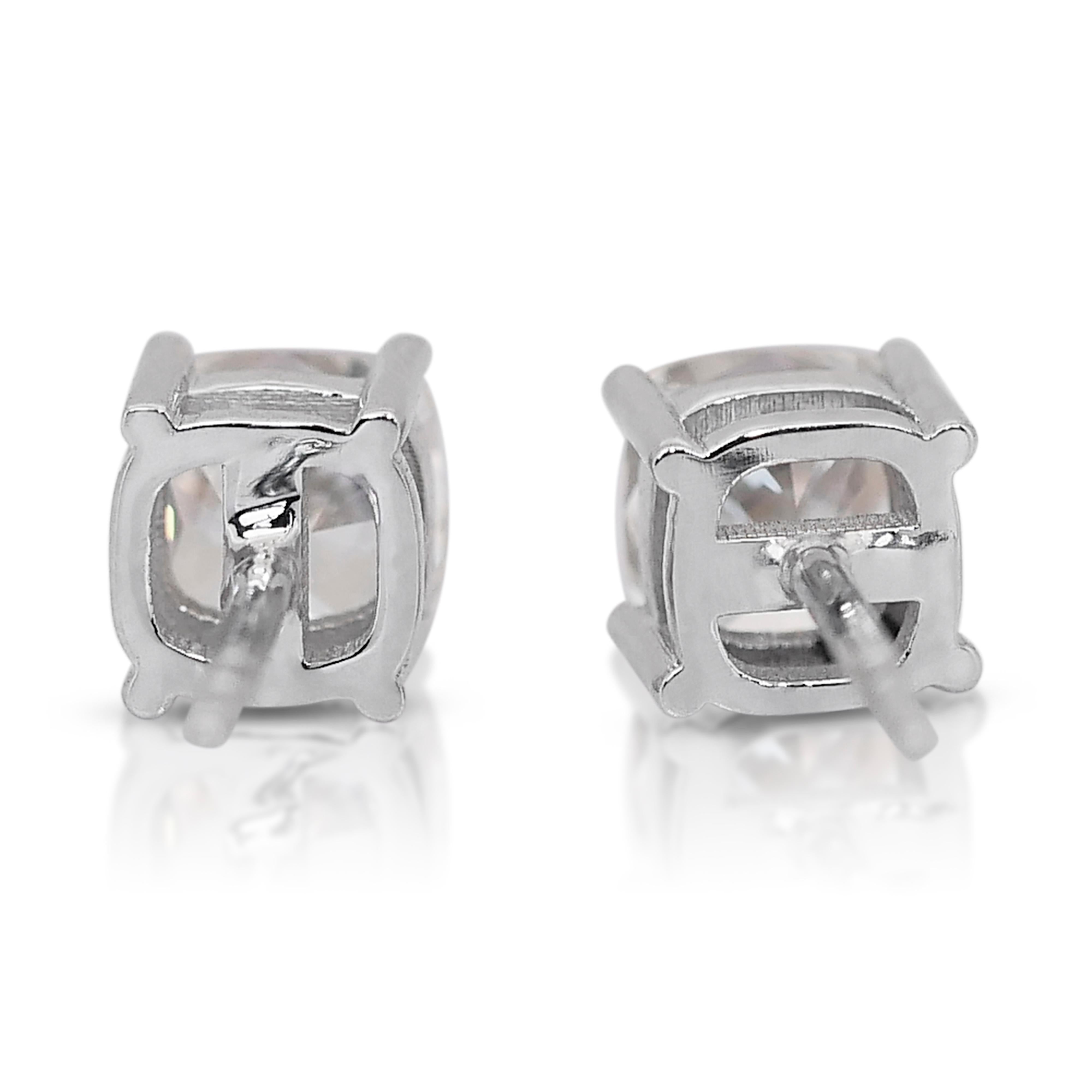 Elegant 2.00ct Diamonds Stud Earrings in 18k White Gold - GIA Certified 3