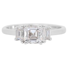 Elegant 2.00ct Double Excellent Ideal Cut Diamonds 3-Stone Ring