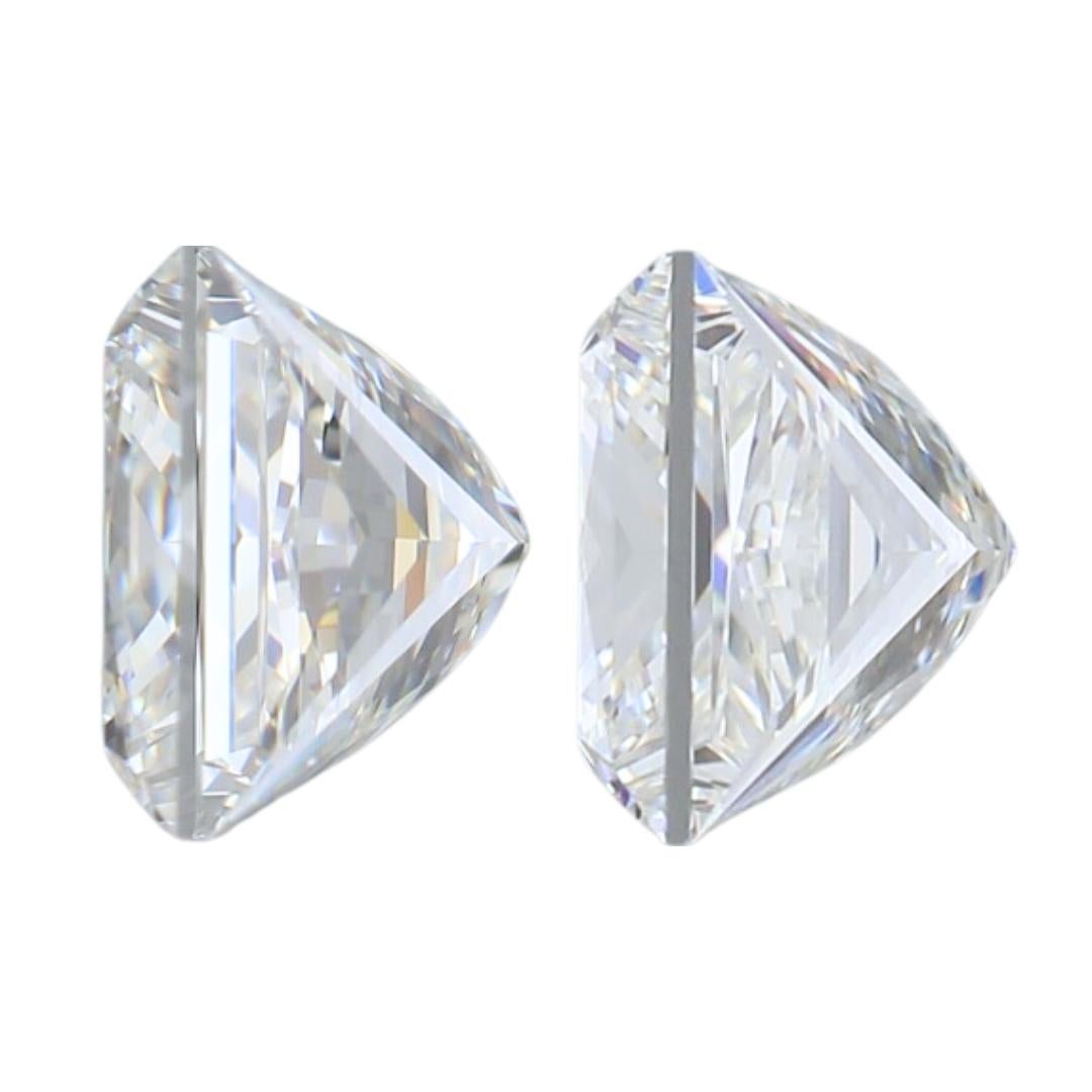 Eleganza di una coppia di diamanti a forma quadrata con taglio ideale da 2,00 ct - certificati GIA In condizioni Nuovo in vendita a רמת גן, IL